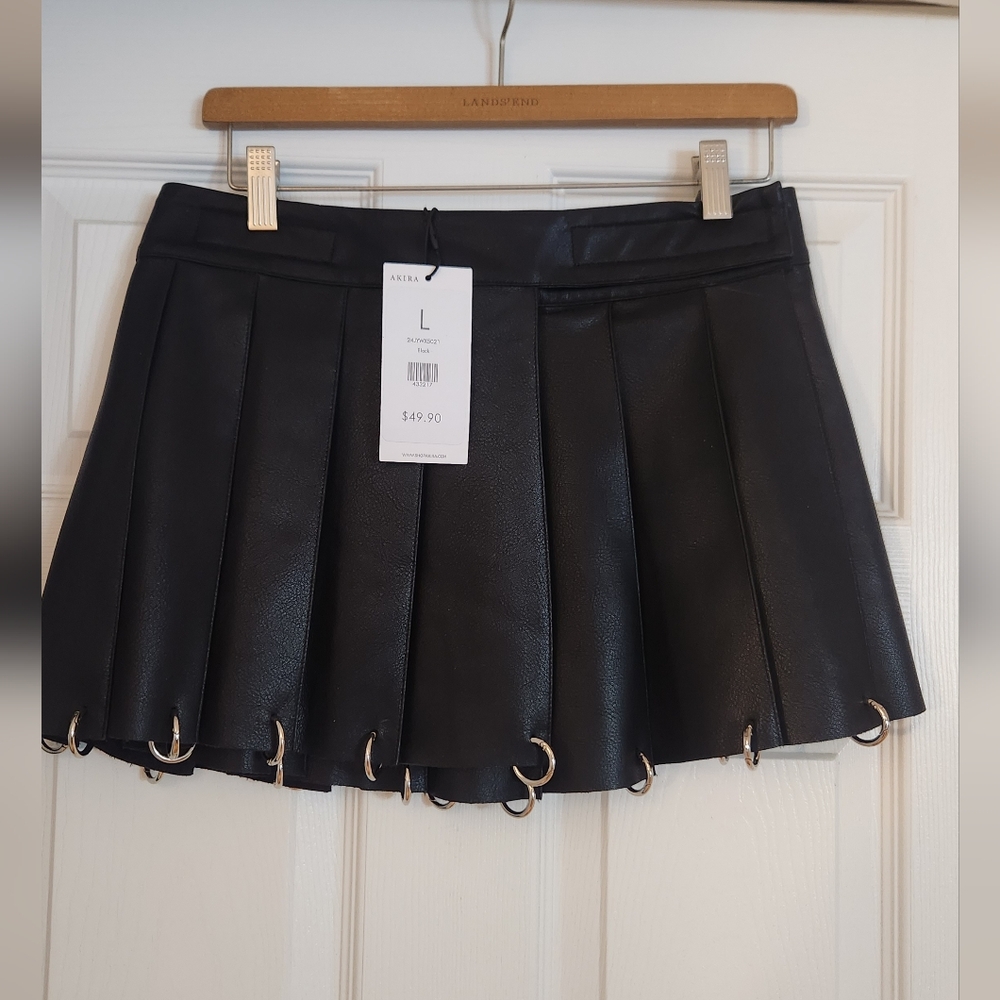 Akira Faux Leather Ring Skirt